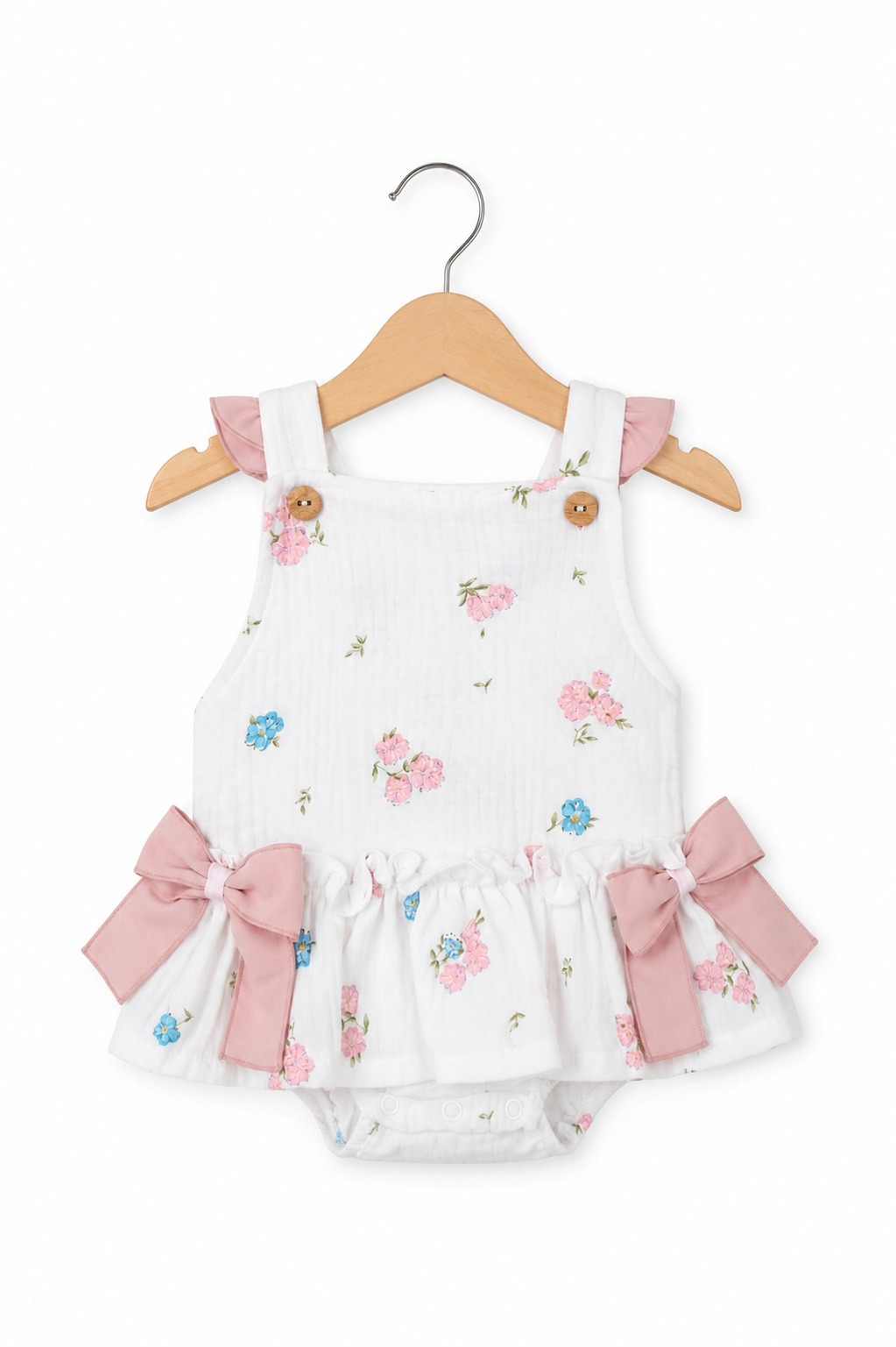Bebé niña flores bambula