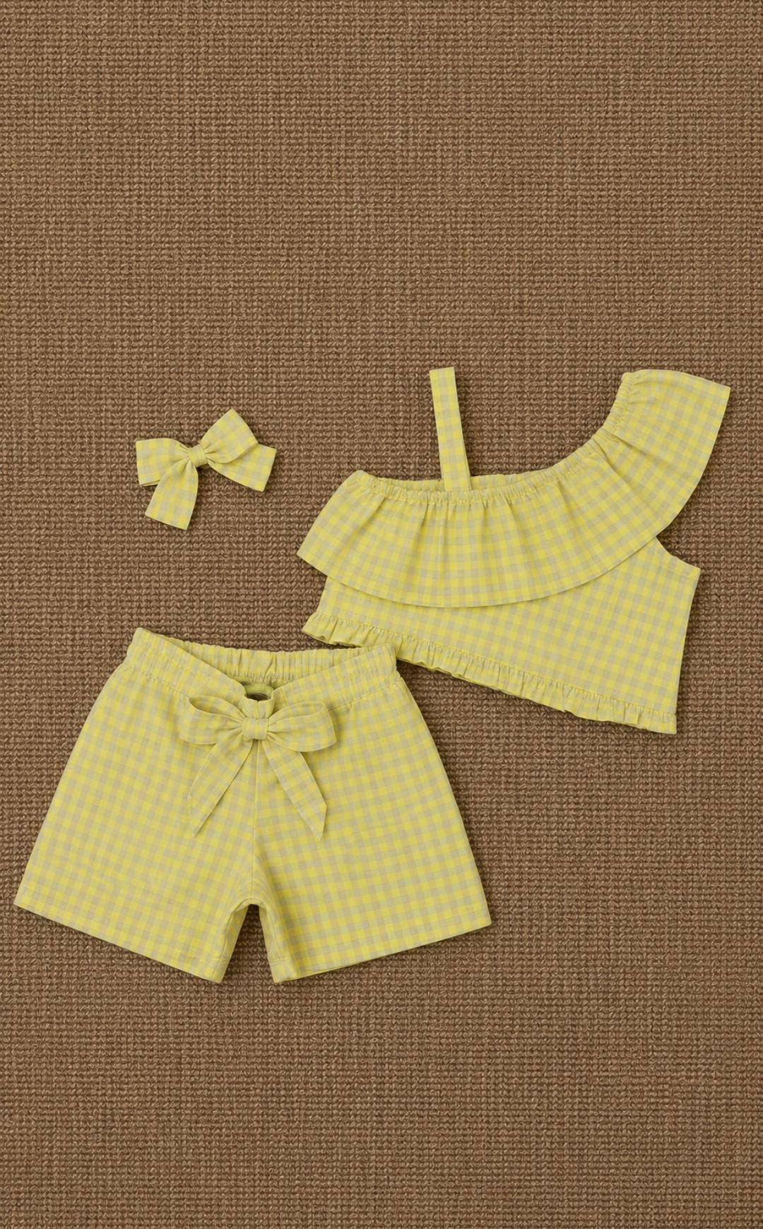 Conjunto vichy amarillo niña